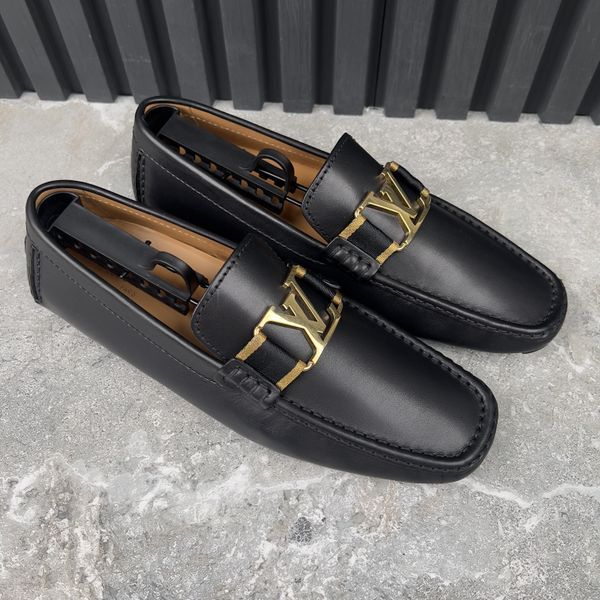 Monte Carlo LV Moccasins Black Leather