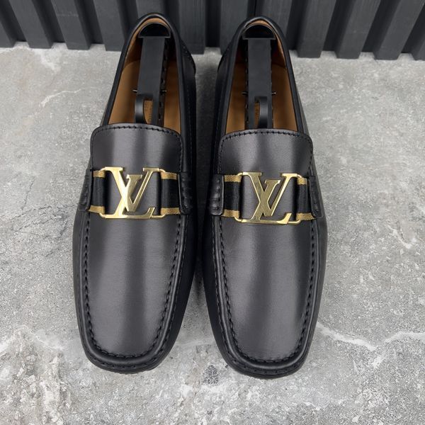 Monte Carlo LV Moccasins Black Leather
