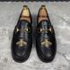1953 Horsebit Loafer Bee Embroidered Black Leather