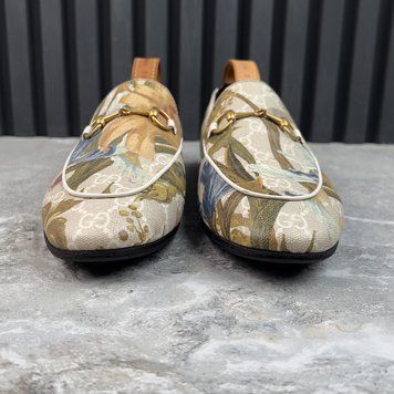 Jordaan Horsebit Loafers Floral Supreme GG Canvas