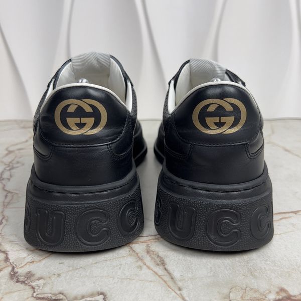 Chunky Platform GG Embossed Monogram Sneaker Black Leather