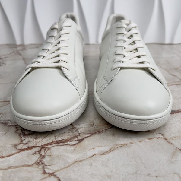 Luxembourg Sneakers Monogram Print Logo White Leather