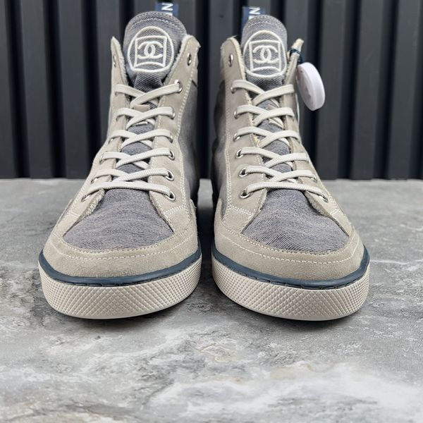 Resort Logo CC Sneakers Beige Blue Suede Denim