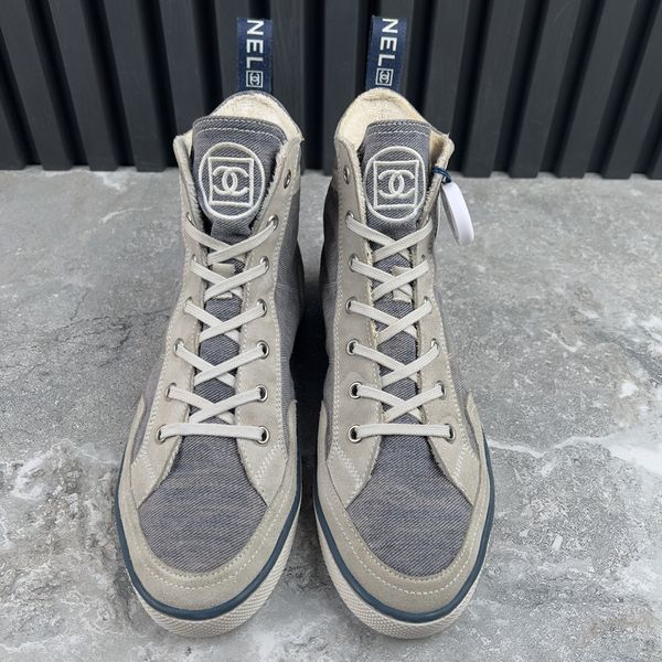 Resort Logo CC Sneakers Beige Blue Suede Denim
