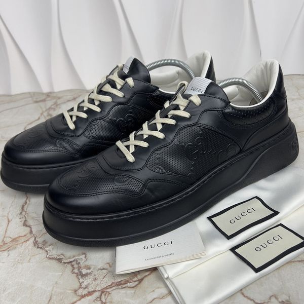 Chunky GG Logo Sneakers Black Leather