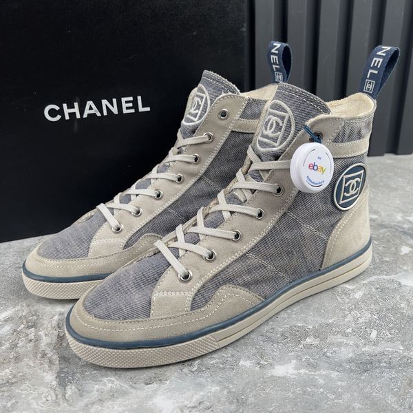 Resort Logo CC Sneakers Beige Blue Suede Denim