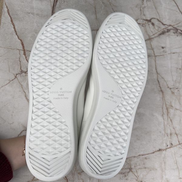 Luxembourg Sneakers Monogram Print Logo White Leather