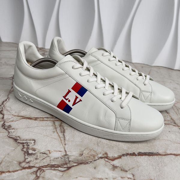 Luxembourg Sneakers Monogram Print Logo White Leather