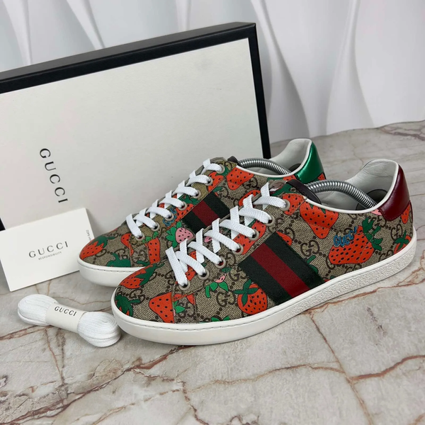 Ace GG Supreme Sneakers Strawberry Beige Leather