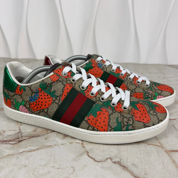 Ace GG Supreme Sneakers Strawberry Beige Leather