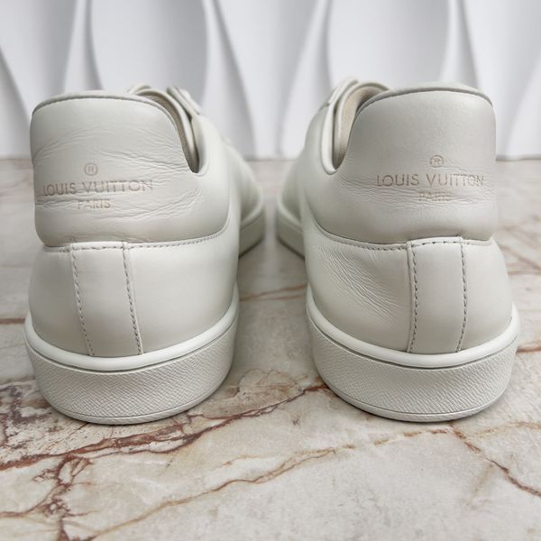 Luxembourg Sneakers Monogram Print Logo White Leather