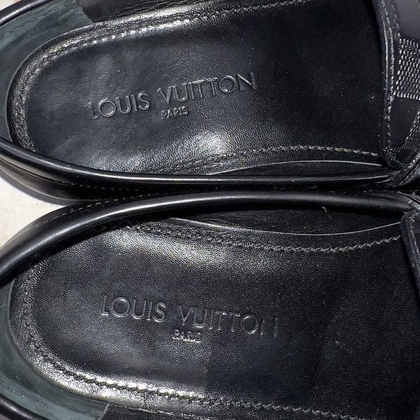 Outline Penny Damier Infini Loafers Black Leather