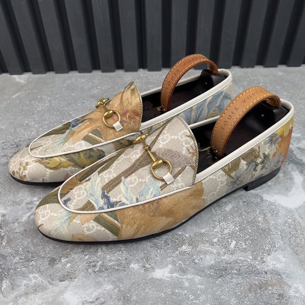 Jordaan Horsebit лофери принтовані Floral Supreme GG Canvas 4057 фото