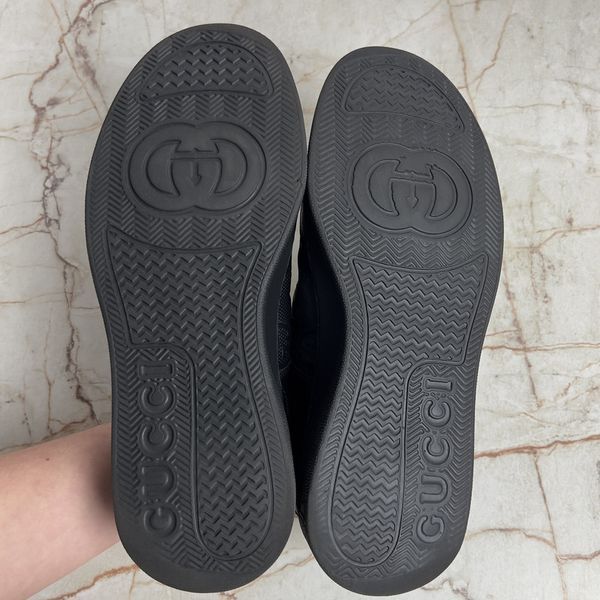 Chunky Platform GG Embossed Monogram Sneaker Black Leather