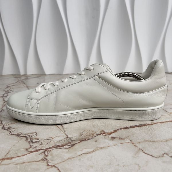 Luxembourg Sneakers Monogram Print Logo White Leather