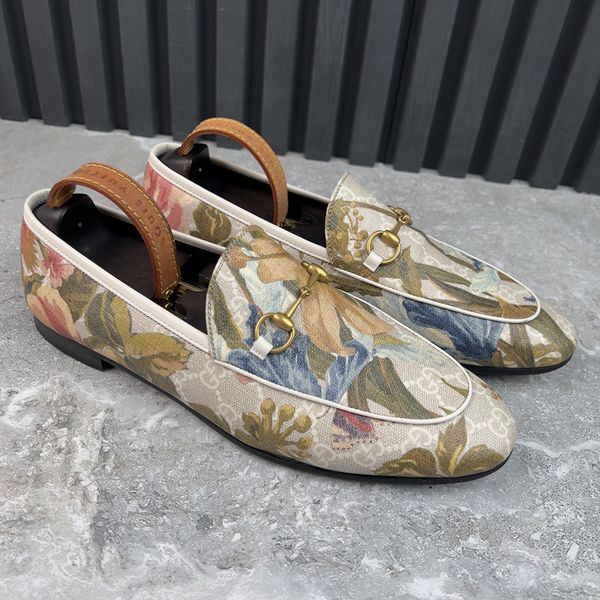 Jordaan Horsebit лофери принтовані Floral Supreme GG Canvas 4057 фото