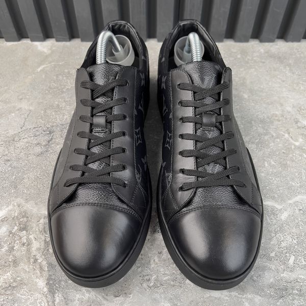Match Up Sneakers Monogram Eclipse Canvas Black Leather