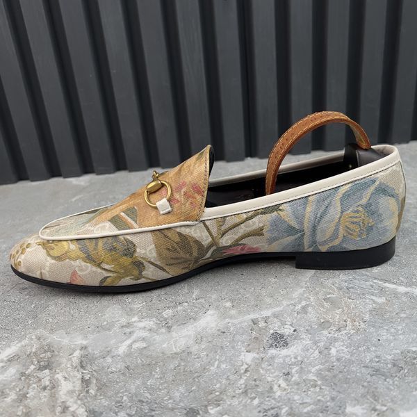 Jordaan Horsebit лофери принтовані Floral Supreme GG Canvas 4057 фото