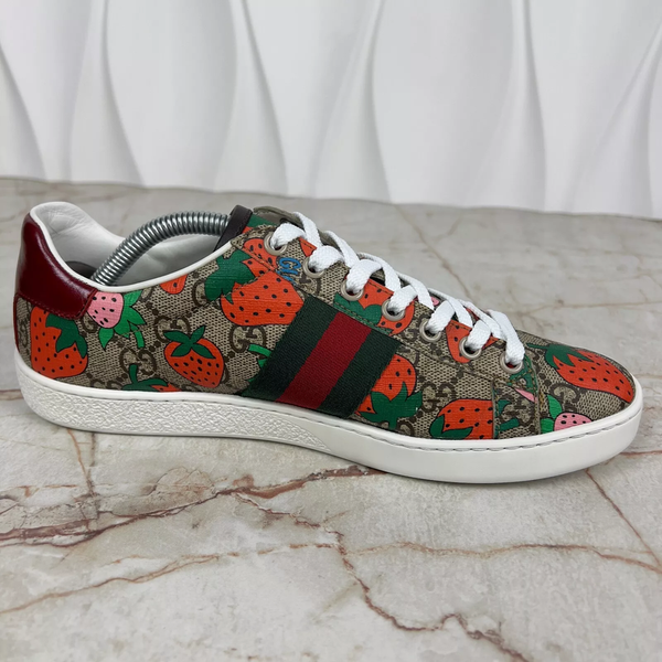 Ace GG Supreme Sneakers Strawberry Beige Leather