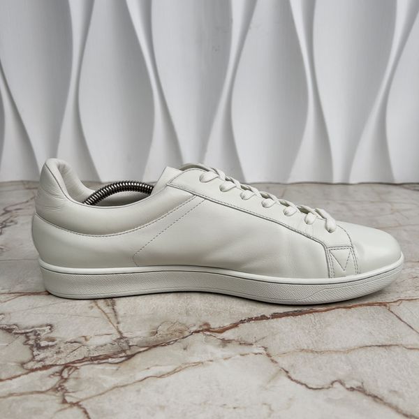 Luxembourg Sneakers Monogram Print Logo White Leather