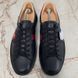 Gucci Ace Web Bee кросівки чорні шкіряні із вишивкою 3032 фото 5
