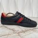 Gucci Ace Web Bee кросівки чорні шкіряні із вишивкою 3032 фото 6