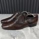 Oxford Dress Shoes Brown Leather Crocodile Trim
