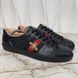 Gucci Ace Web Bee кросівки чорні шкіряні із вишивкою 3032 фото 7
