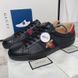Gucci Ace Web Bee кросівки чорні шкіряні із вишивкою 3032 фото 4