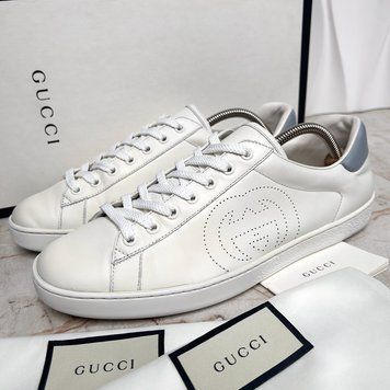 ACE Interlocking G Sneakers White Leather
