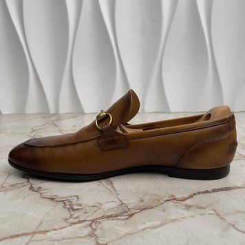 Jordaan Horsebit Loafers Brown Patina Leather