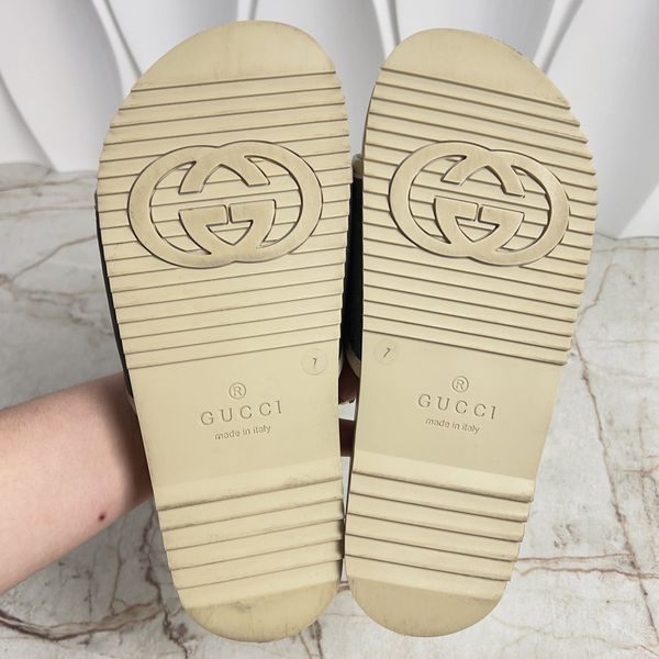 OFF THE GRID Slides Monogram Slides Dark Gray Leather