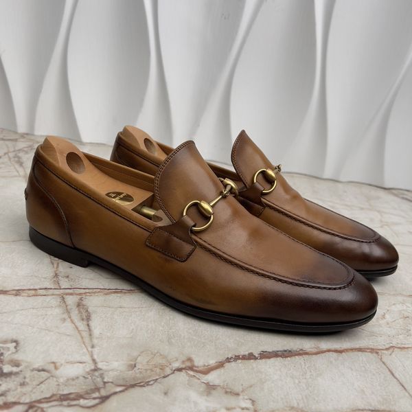 Jordaan Horsebit Loafers Brown Patina Leather