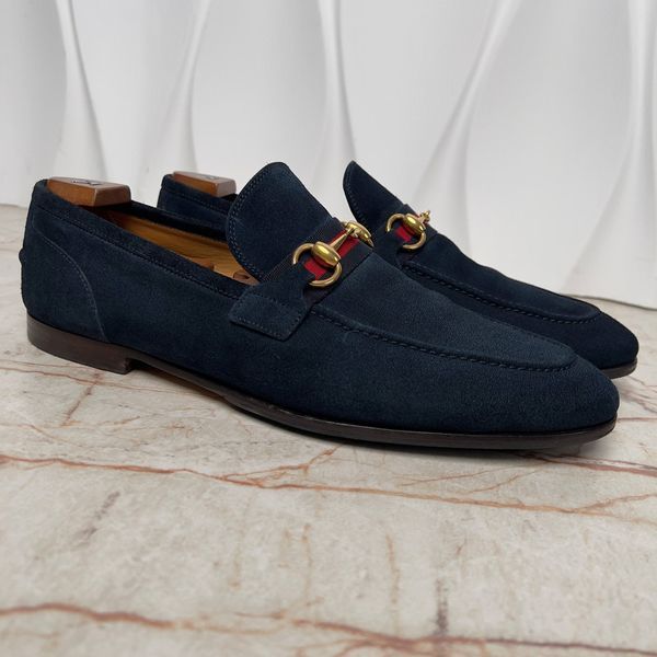 Jordaan Web Horsebit Loafers Blue Suede