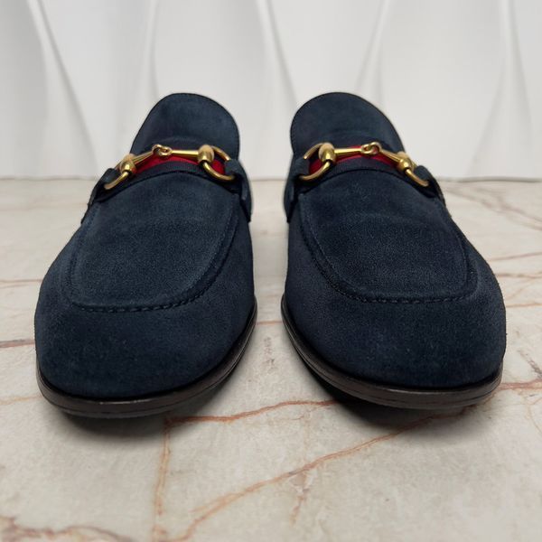 Jordaan Web Horsebit Loafers Blue Suede