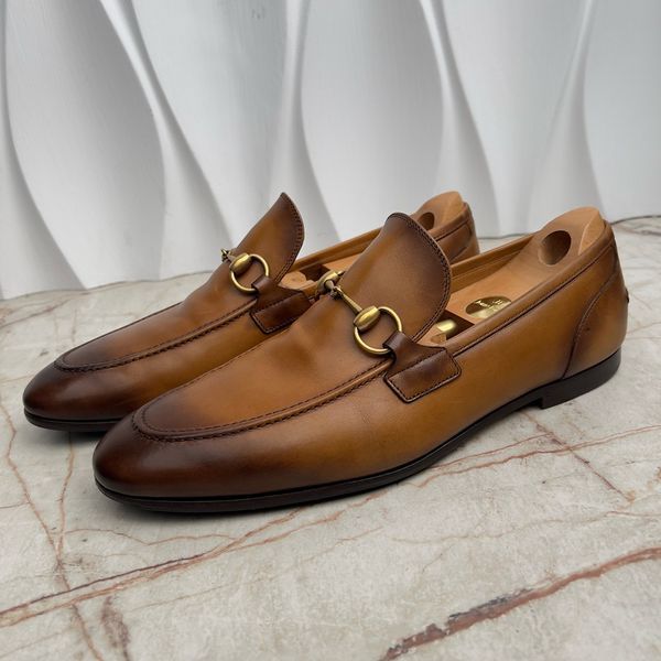 Jordaan Horsebit Loafers Brown Patina Leather