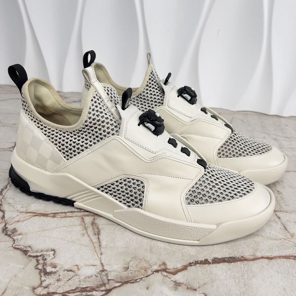 Fuel Power Sneakers Damier White Leather Mesh