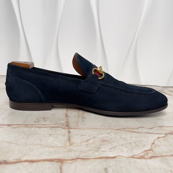 Jordaan Web Horsebit Loafers Blue Suede