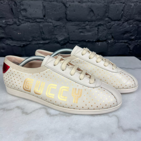 Gucci X Sega Falacer Sneakers Beige Leather