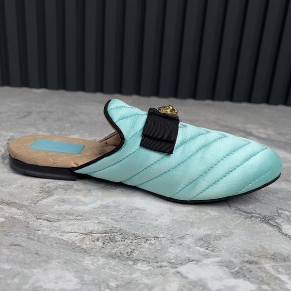 Tiger Satin Mule Tiffany