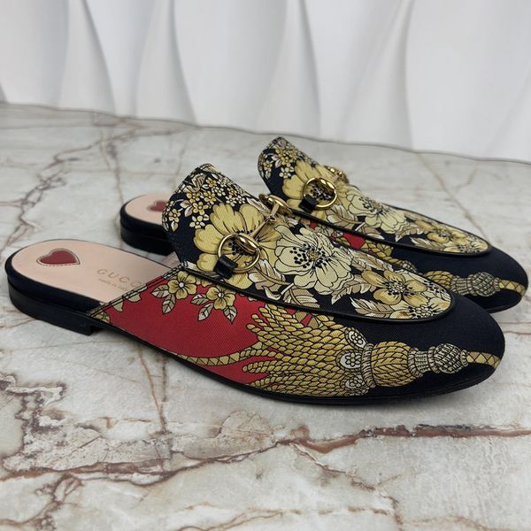 Princetown Horsebit Mule Floral Multicolor Fabric
