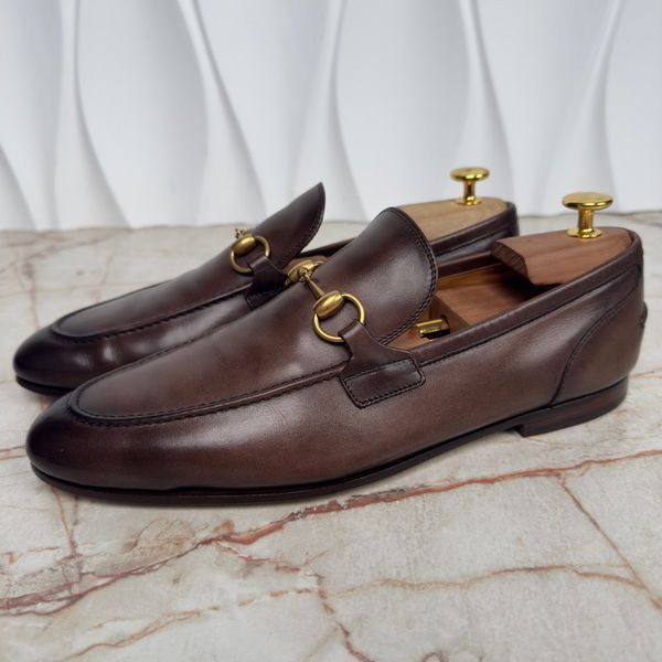 Jordaan Horsebit Loafers Brown Patina Leather