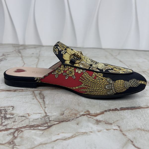 Princetown Horsebit Mule Floral Multicolor Fabric