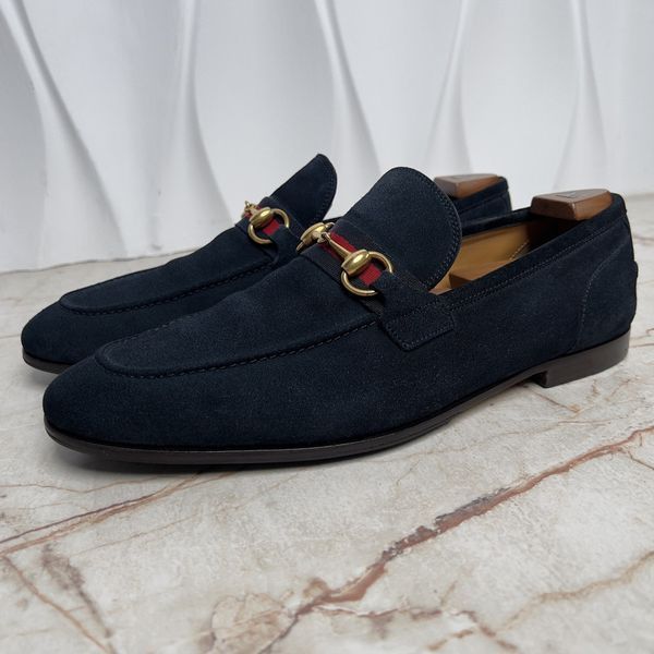 Jordaan Web Horsebit Loafers Blue Suede