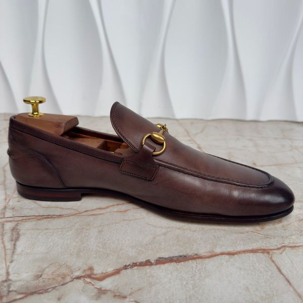 Jordaan Horsebit Loafers Brown Patina Leather