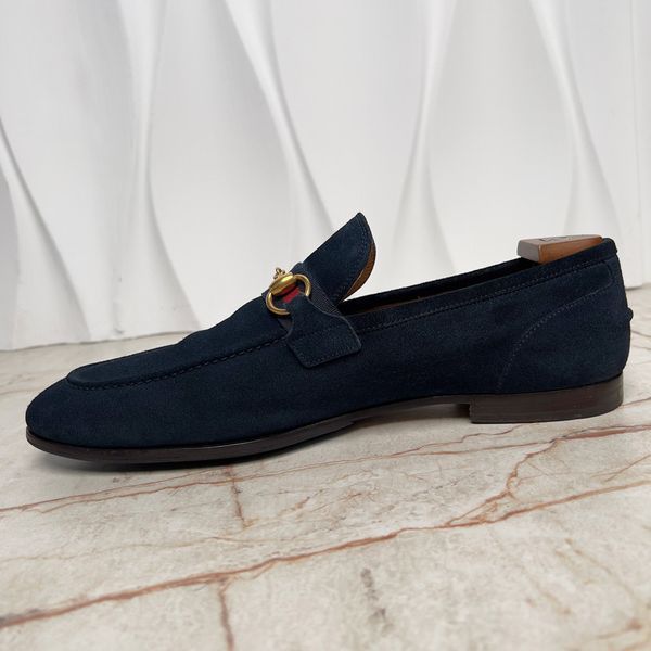 Jordaan Web Horsebit Loafers Blue Suede