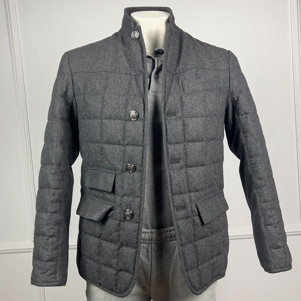 Brooks Brothers Black Fleece Quilted Bomber Jacket Woolen Flannel