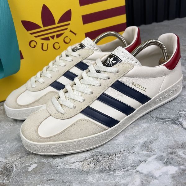 Gucci x Adidas Gazelle Logo Strips Sneakers Leather