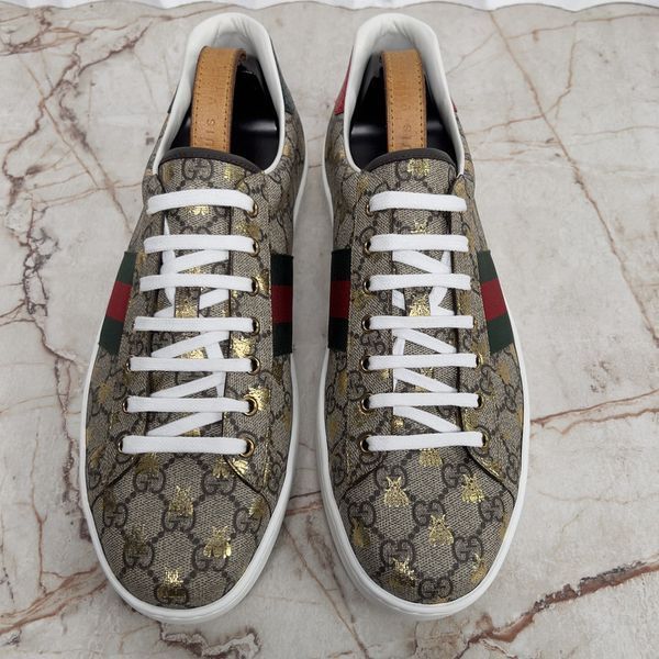Ace Web Sneaker Supreme GG Beige Canvas Bee Print