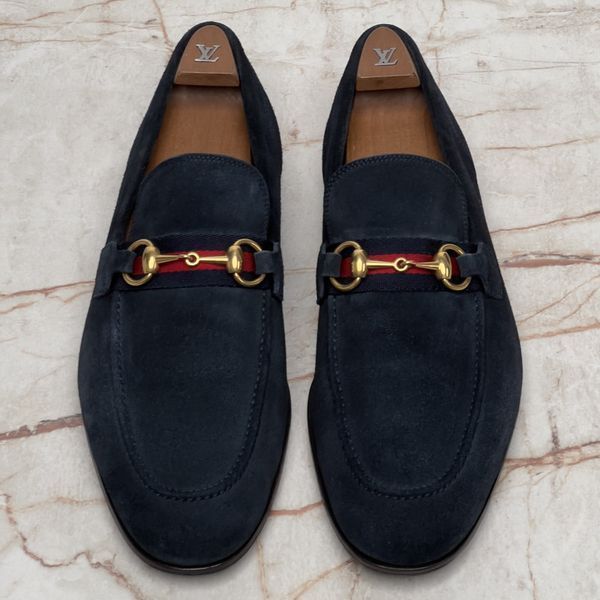 Jordaan Web Horsebit Loafers Blue Suede